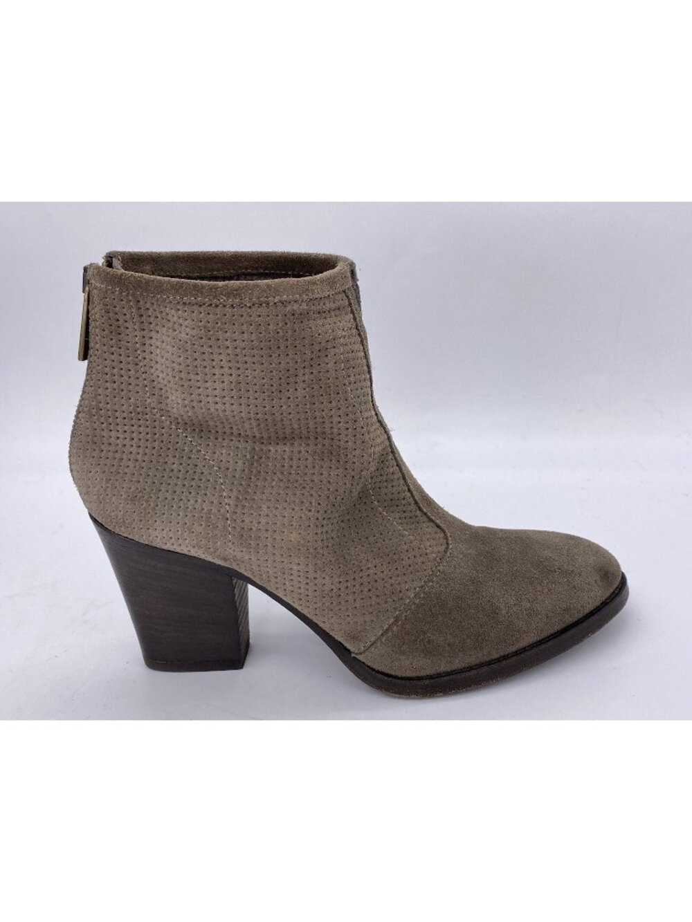 Aquatalia Faris Brown Suede Perforated Ankle Booties Women’s Size 6 Made Italy